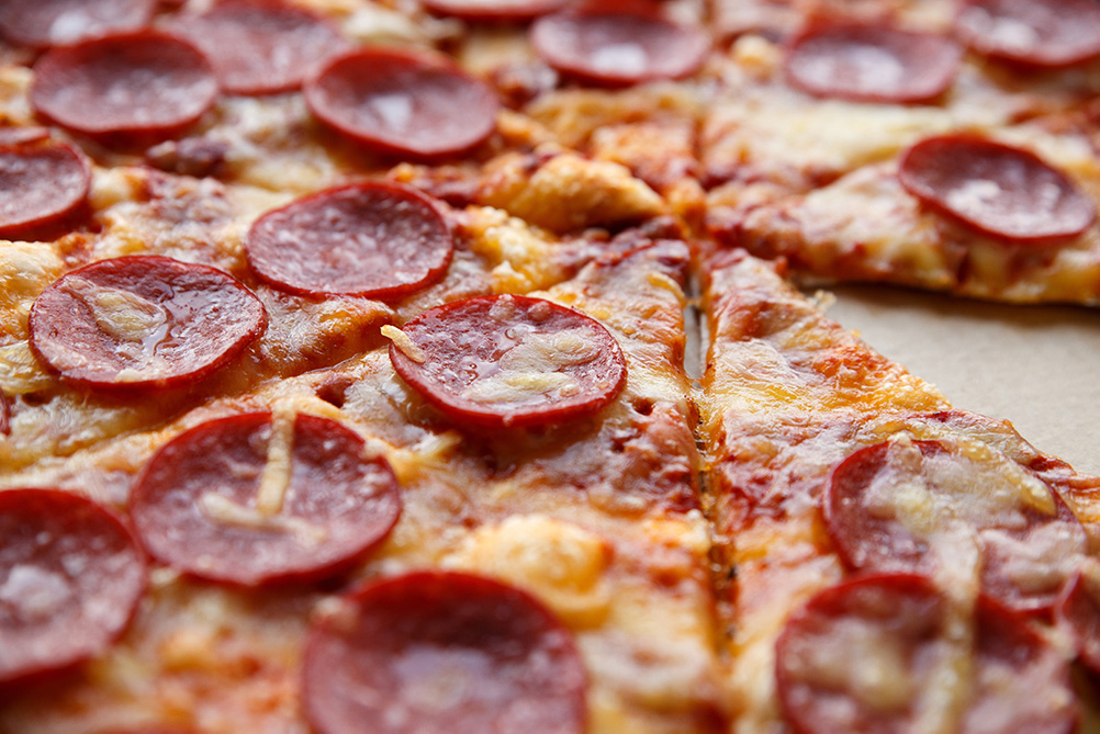 Pepperoni pizza closeup